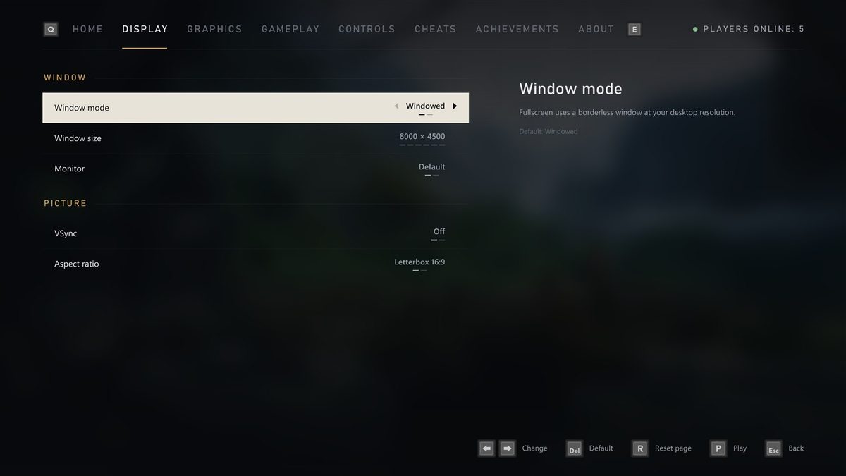 The Display page